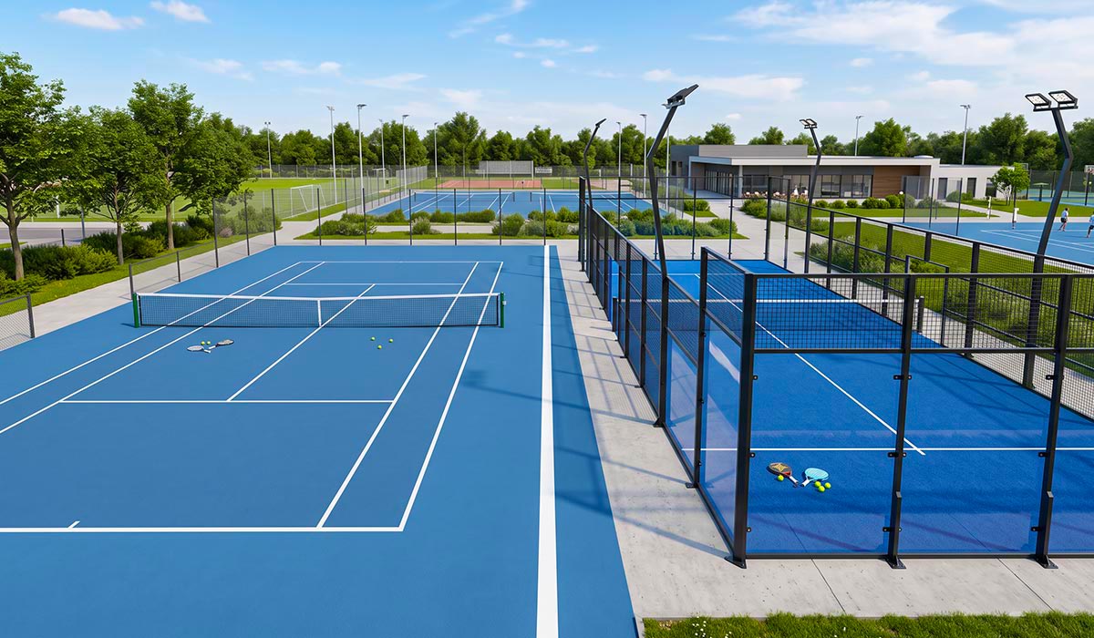 Tenis kortundan dönüştürülerek yapılmış padel kortu 