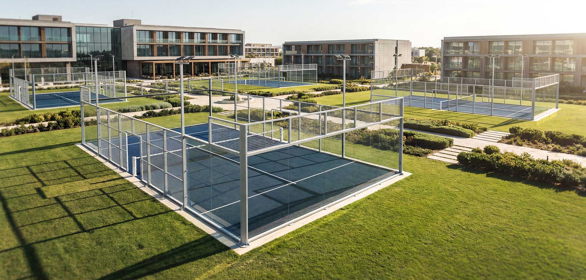 Tenis kortundan dönüştürülerek yapılmış padel kortu 