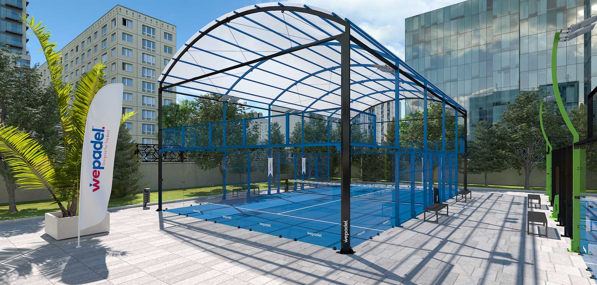 Panoramic Roofed Padel Kort 1